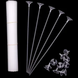 Clear balloon sticks plastic holders transparent support sticks for party wedding decoration
