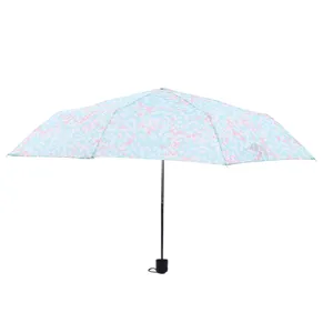 Paraguas plegable compacto mini con bonito patrón floral protección solar lluvia