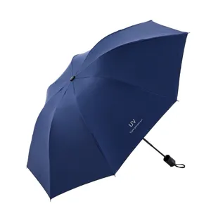 Dunkelblaue UV-Schutz Faltschirm Regenschirm für sonnige und regnerische Tage mit Beschichtung.