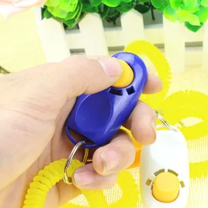 Clicker per addestramento cani con cinturino elastico da polso strumento portatile