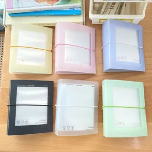 Transparenter matter 3-Zoll Fotokarten-Binder-Album mit buntem Band fuer Kpop-Idole.