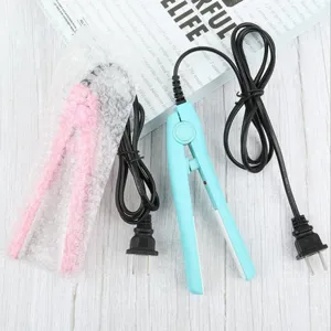 Mini portable hair straightener dual use mini curling iron travel hair styling tool.