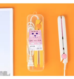 Mini piastra per capelli e arricciacapelli portatile 2 in 1 con custodia trasparente