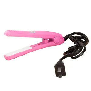 Mini hair straightener pink portable dual use flat iron mini styling tool for bangs travels