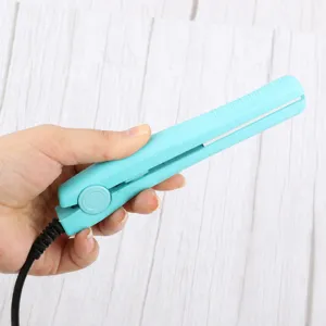 Mini portable hair straightener iron for travel curling and styling, lightweight design.