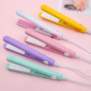 Mini Piastra per Capelli Portatile Rivestimento in Ceramica Arricciacapelli Doppio Uso Con Scatola di Immagazzinaggio Strumento per Capelli Donna