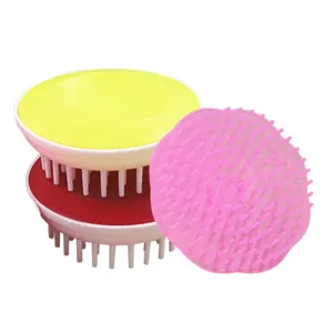 Ensemble de brosses de massage pour le cuir chevelu en plastique, peigne de douche doux.