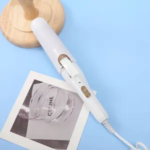 Portable mini hair curling iron for straight and curly styling, perfect for travel use.
