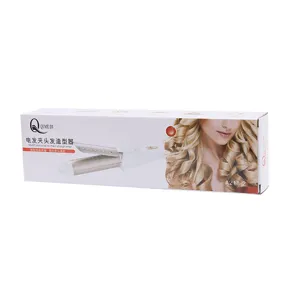 Multifunctional hair styling tool hair curler and straightener packaging box main image.