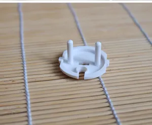 French style child safety socket cover 2 pin plug protector white plastic detail view
