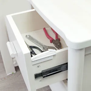 Kinderslot lade onzichtbaar babyproof kast sluiting anti-knel witte plastic bescherming