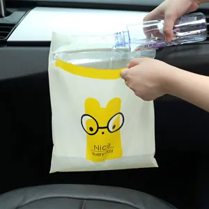 Bolsas De Basura Desechables Para Coche PEVA Adhesivas Colgantes Bolsas De Basura Impermeables Dibujos Animados Lindos Para Auto Hogar