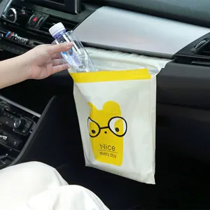 Bolsa de basura desechable para coche de dibujos animados adhesiva colgante