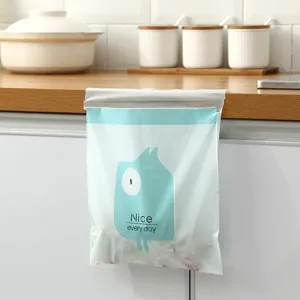 Bolsa de basura de plástico colgante desechable con bonito estampado de dibujos.
