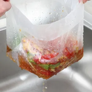 Disposable kitchen sink garbage filter bags self-standing plastic draining waste bags.
