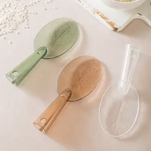 Cuillere a riz debout avec design de feuille et texture antiaderante en plastique 3 pcs