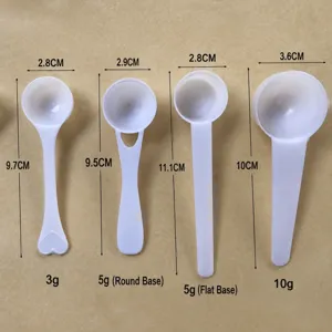 Lot de cuillères mesure en plastique 3g 5g 10g pour café lait en poudre dimensions