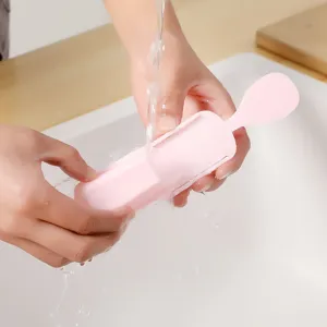 Plastic rijstspatel houder keuken lepel opslag rek roze wandmontage toonbank standaard.