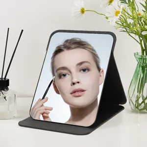 Tragbarer klappbarer Tisch-Schminkspiegel mit HD-Glas und verstellbarem Ständer für den Tisch.