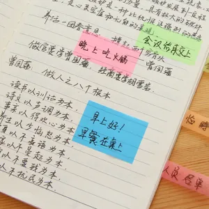 Transparent fluorescent index sticky notes page marker tabs aesthetic stationery set for office study