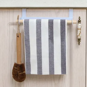 Over cabinet towel rack kitchen towel holder hanging rail organizer for bathroom and kitchen.