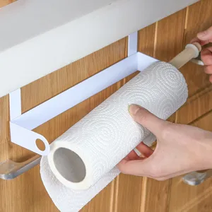 Over cabinet paper towel holder kitchen towel rack hanging metal storage organizer stand