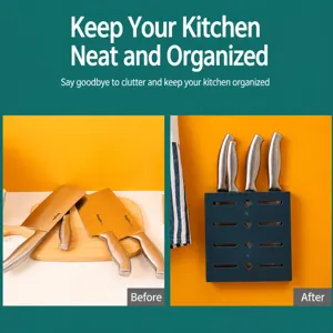 Porte-couteau de cuisine mural en plastique étagère de rangement organisateur pour couteaux