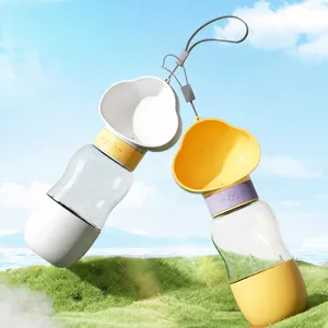 Portable Dog Water Bottle Pet Travel Drinking Cup Outdoor Walking Puppy Water Dispenser With Food Storage Container