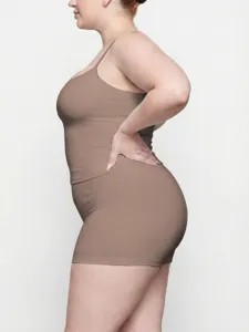 Plus size women camisole shorts set stretchy casual lounge sleepwear activewear outfit