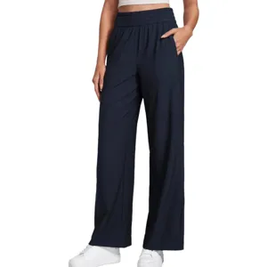 Women's High Waisted Wide Leg Lounge Pants Solid Color Elastic Casual Sweatpants New