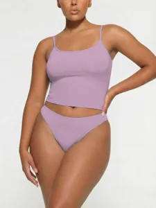 Plus size camisole and briefs set detail view, showcasing the comfortable fabric and fit.