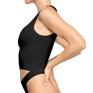 Black ribbed crop tank top for women, sexy slim fit square neck summer sleeveless top