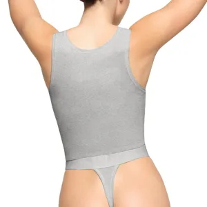 Women grey sleeveless crop top basic tank top summer casual slim fit sexy streetwear top.