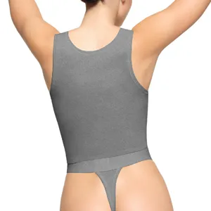 Women gray ribbed crop top tank top sleeveless summer sexy casual streetwear apparel