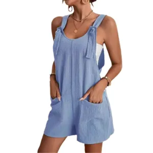 Zomer casual mouwloze tuinbroek korte broek romper voor dames, comfortabele dagelijkse stijl.