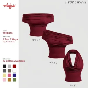Women's Sexy Halter Cowl Neck Crop Tank Top Solid Color Backless Summer Sleeveless Slim Fit Streetwear Vest