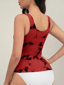 Femme débardeur sans couture tie-dye décontracté coupe slim gilet streetwear été top