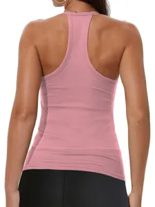 Top debardeur en tricot côtelé rose, haut sexy moulante style Y2K été basique pour femme élégante.
