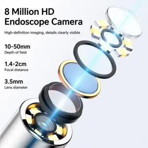 Wireless visual ear spoon otoscope camera lens structure diagram with high definition.