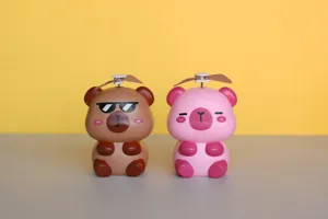 Mini ventilateur USB mignon ours dessin animé portable de bureau avec pale cadeau étudiant