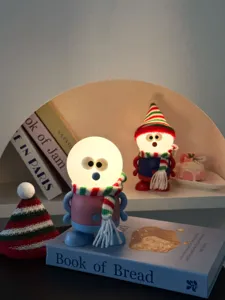 Christmas snowman LED night light USB rechargeable ambient lamp for baby feeding bedroom decor