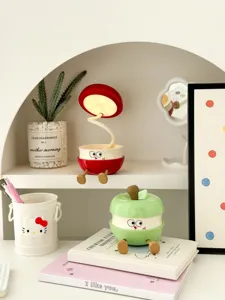 Mignonne lampe de bureau LED pliante rechargeable forme de pomme veilleuse deco