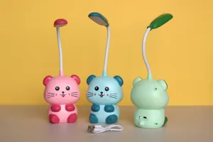 Vista dettagliata della simpatica lampada da scrivania LED USB con collo di cigno flessibile