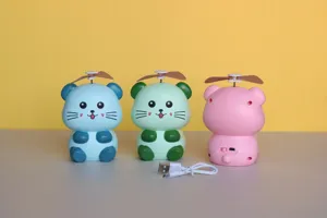 Mini ventilateur portable dessin animé USB mignon refroidisseur de bureau cadeau étudiant
