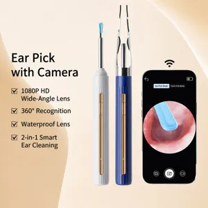 Smart visual ear wax removal tool with tweezers HD camera and LED light for ear cleaning