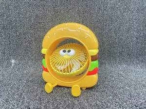 Joli mini ventilateur de bureau USB forme de hamburger de dessin anime portable