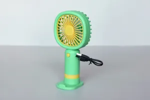 Tragbarer Mini Handventilator USB wiederaufladbar mit Tischbasis für den Sommer.