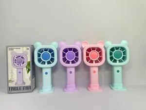 Mini ventilatore portatile con orecchie d'orso, ventilatore da tavolo USB per studenti.