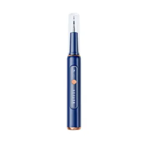 Electric ultrasonic dental scaler for home use, portable teeth cleaning device with clear cap.