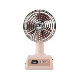 Mini ventilateur de bureau USB rétro avec affichage numérique pour bureau et dortoir.
